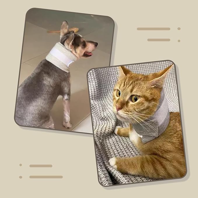 MANON ROSA Cat Neck Brace Elizabethan Collar for Pet After Surgery Recovery Adjustable Breathable Neck Cervical Cone for Small Medium Dogs Puppies Kittens with Spinal IVDD Issues (L 7.5-15",Pink)