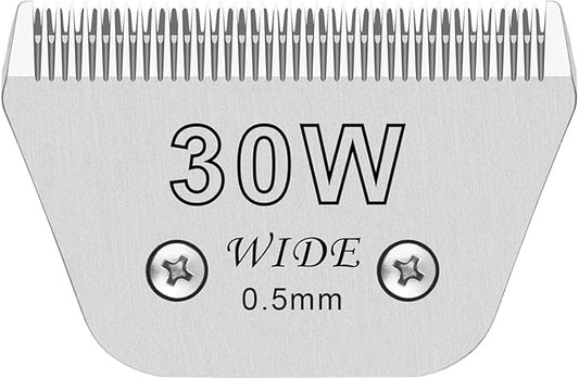 Wide Blades for Dog Grooming Blades Compatible with Andis,Oster A5,Wahl km10 Dog Clippers Stainless Steel Blades Blades for Animal Dog,Cat,Horse, (#30W(0.5mm))