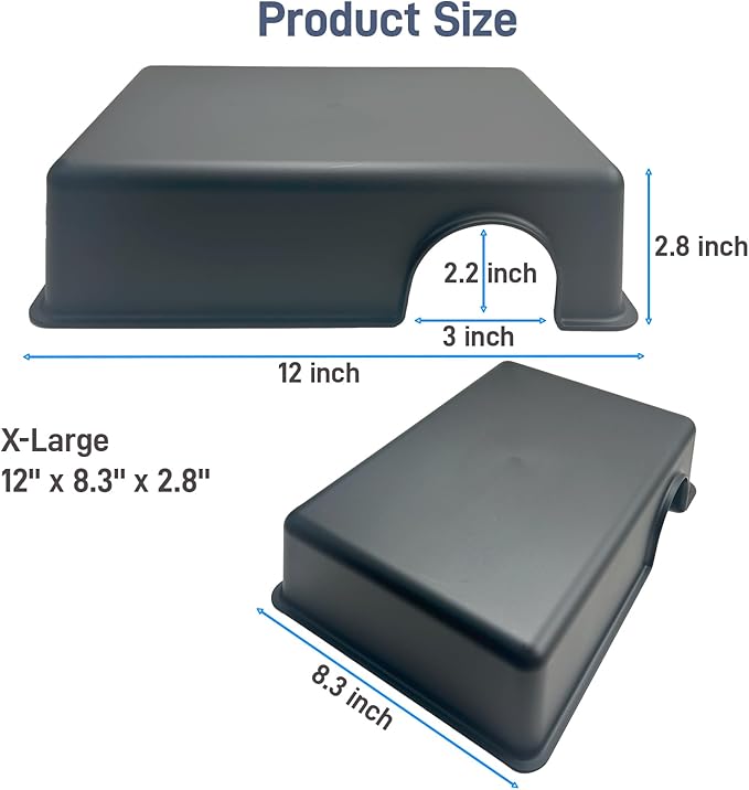 2 Pcs 12in Durable Large Reptile Hide, Ball Python Hide, Leopard Gecko Hide, Bearded Dragon Hide, Easy to Clean Reptile Cave for Tank, Snake Hide Large Enclosure (12" x 8.3" x 2.8" X-Large)