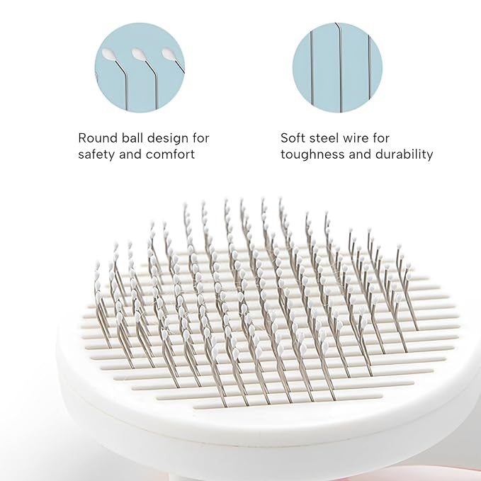 2PCS Pet Grooming Kit, Cat Brushes & Cat Nail Clipper, Cat Grooming Brush for Sedding and Grooming Fur(Blue)