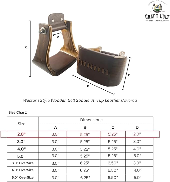 Wooden Wide Western Leather Covered Stirrups, Wooden Bell Saddle Stirrups