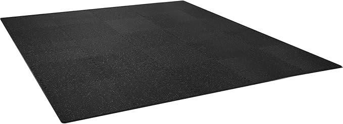 VEVOR 0.56 inch Thick 25 PCS 100 sq.ft Gym Floor Mats, 25" x 25" EVA Foam & Rubber Gym Flooring Workout Floor Mats, Waterproof Exercise Puzzle Flooring for Gym, Home, Garage, Baseme