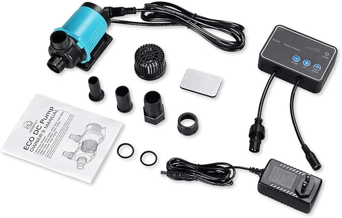 800GPH 30W16FT Aquarium 24V DC Water Pump with Controller, Submersible and Inline Return Pump for Fish Tank,Aquariums,Fountains,Sump,Hydroponic,Pond,Freshwater and Marine Water Use
