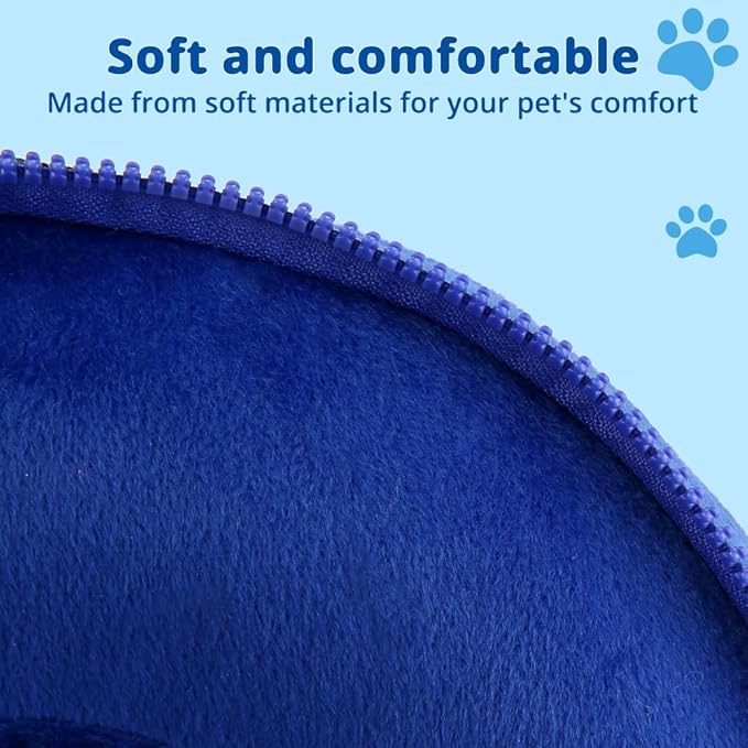 Soft Dog Cone Collar with Anti-Lick Shield, Inflatable Donut Cones Alternative after Surgery for Large/Medium/Small Dogs to Stop Licking, Elizabethan Neck Ecollars of Shame, Comfy Pillow Recovery Blue