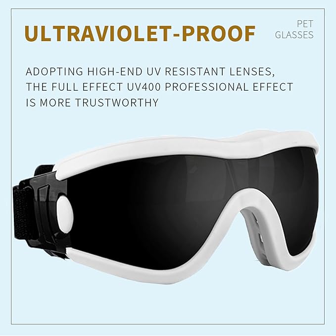 Small Dog Sunglasses with Adjustable Strap UV Protection, Winproof Puppy Sunglasses, Suitable for Dogs Eyes Protection,Soft Dog Goggles