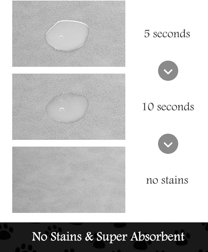 Pet Feeding Mat-Absorbent Dog Mat for Food and Water Bowl-No Stains Quick Dry Water Dispenser Mat-Dog Accessories Pet Supplies-Bowl for Messy Drinkers(LIGHTGREY,17"x28"