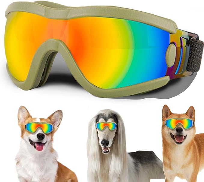 Medium Dog Sunglasses with Adjustable Strap UV Protection, Winproof Puppy Sunglasses, Suitable for Dogs Eyes Protection,Soft Dog Goggles