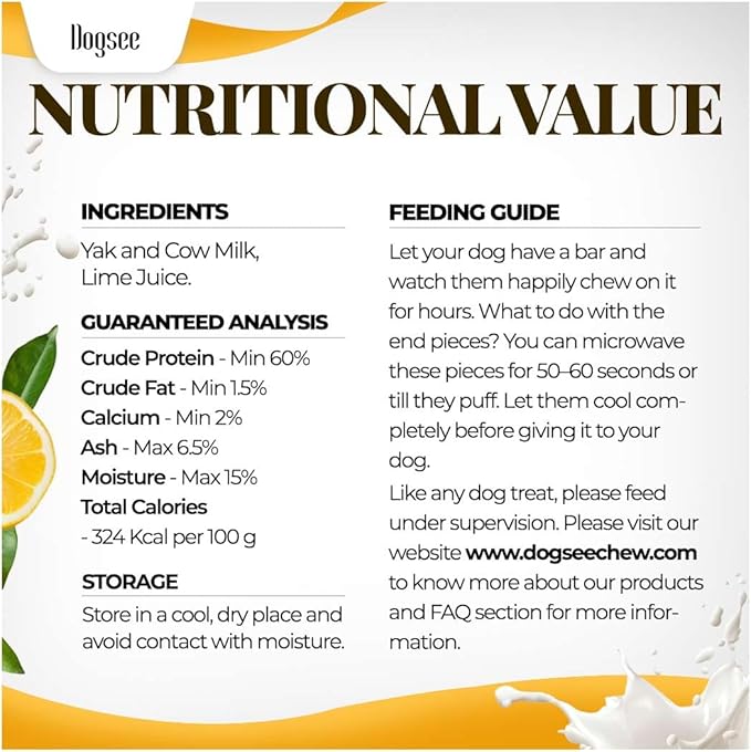 Dogsee Original Himalayan Yak Chews for Dogs 2lb (Medium - 12 Bars) | 100% Natural | Dog Treats Healthy | No Grain, No Gluten | Teeth Cleaning