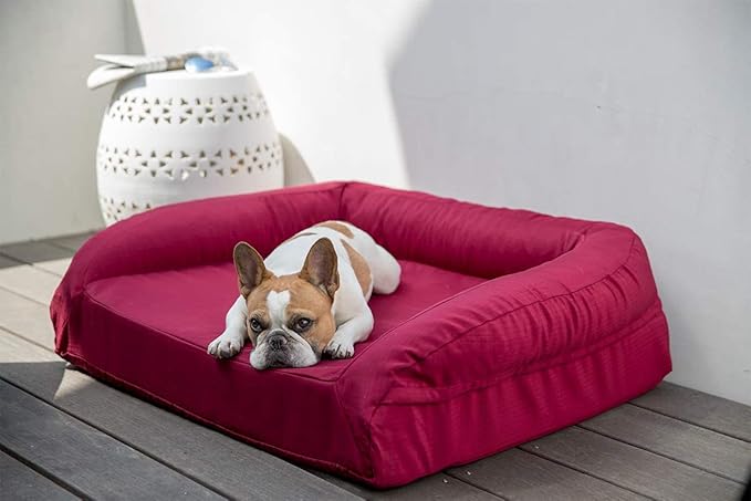 K9 Ballistics Tough Orthopedic Small Bolster Dog Bed - Washable, Durable and Water Resistant Dog Bed - Made for (S) Small Dogs, 24"x18", Sandstone