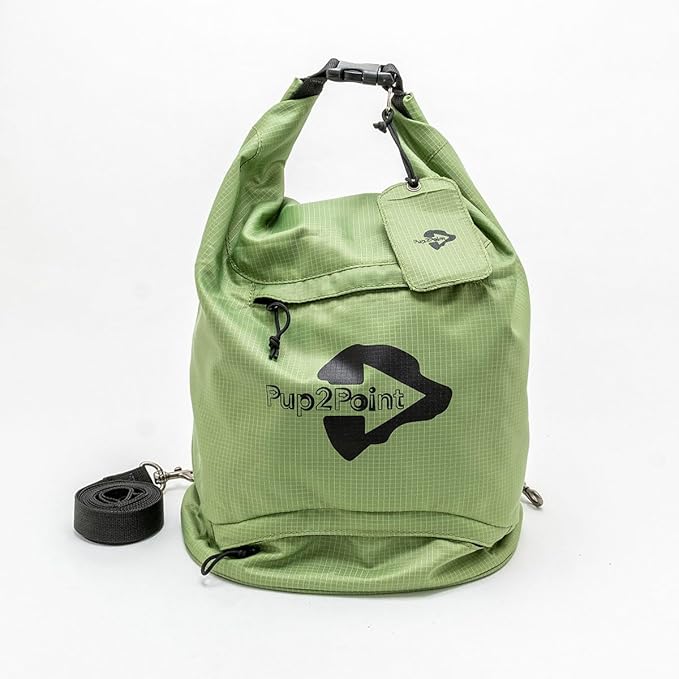 Dog Travel Bag – Large Capacity Pet Food Organizer with Backpack Leash, Water-Resistant & Food-Safe, Includes ID Tag – Travel Gear for Dogs, Hiking, Camping & Road Trips (Green)
