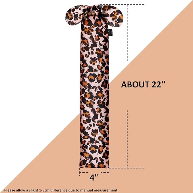 Harrison Howard Stretchy Tail Bag Breathable Horse Tail Guard Slip on Design Protect Horse Tail 2 Strand Closure Straps Keep Tail Clean & Protected 22" L Length Makes Grooming Easy-Leopard Print