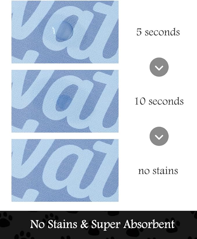 Pet Feeding Mat-Absorbent Dog Mat for Food and Water Bowl-No Stains Quick Dry Water Dispenser Mat-Dog Accessories Pet Supplies-Bowl for Messy Drinkers(Words,16"x24"