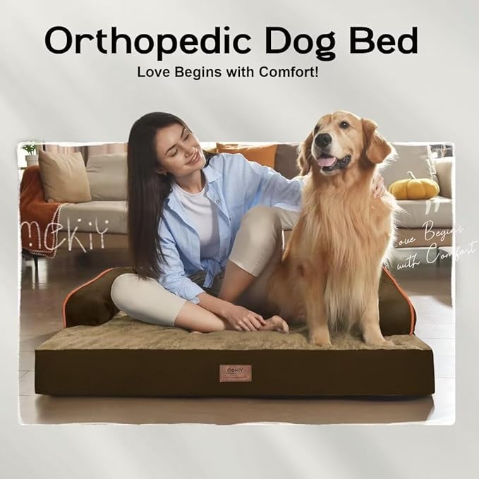 Small Dog Bed Orthopedic Washable Cat Bed Memory Foam Small Couch Sofa Indoor Comfy Pet Beds with Waterproof Removable Cover & Non-Slip Bottom