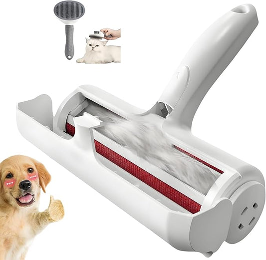 Roller Pet Hair Removal Tool,Reusable Lint Roller - Cat and Dog Hair Remover for Furniture,Dog Brush for Shedding,Portable Multi-Surface Fur Removal Tool (Sofas,Carpets,Clothing,Bed Sheet)