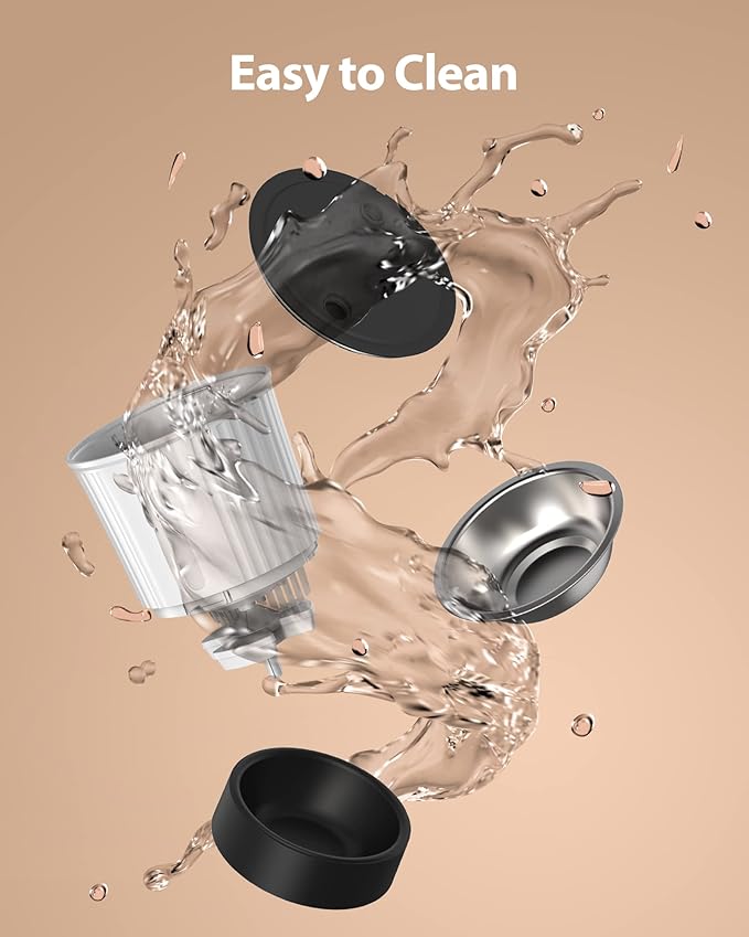 Petory Automatic Cat Feeders - 4L Timed Cat Feeders for Dry Food Built-in Battery up to 6 Meals with Desiccant Bag Support Dual Power 10S Recorder