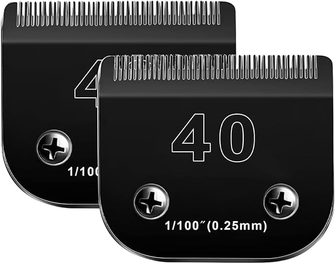 2PACK 40 Blades Dog Grooming Blades Compatible with Ainds/Oster A5/Wahl KM-10 Series Dog Clippers,Detachable Clipper Replacement Blade,Black