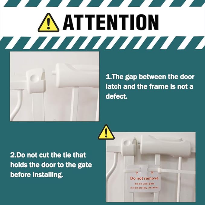 ALLAIBB Extra Wide Pressure Mounted Baby Gate Walk Through Child Kids Safety Toddler Tension White Long Large Pet Dog Gates with Extension for doorways Kitchen (29.13-33.86"/74-86cm)