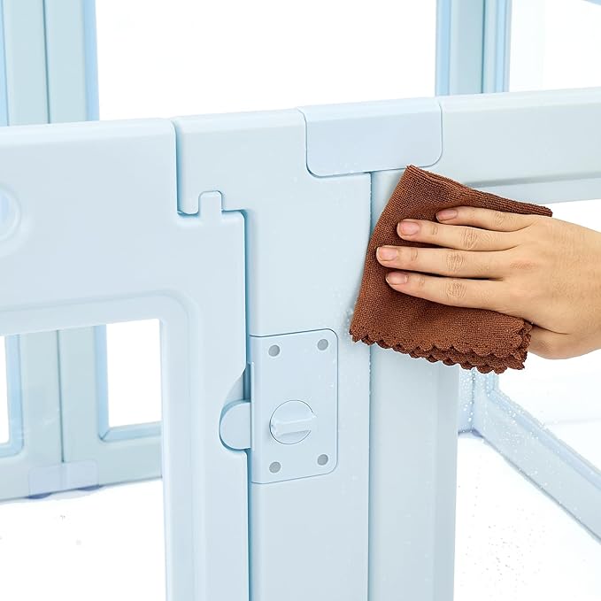 VEVOR Clear Acrylic Dog Playpen Indoor, 76x49x30 in Plastic Pet Playen for Large Sized Dogs, Easy Assemble Waterproof Puppy Playpen, Easy to Clean, Durable Indoor Pet Dogs Cats Fence Kit