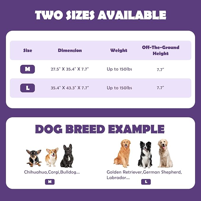 Outdoor Elevated Dog Bed With Portable Bag, Easy to Assemble for Medium Small Dogs, Raised Cot With Pet-Friendly Feet, Breathable Mesh for Camping or Travel, Dark Grey