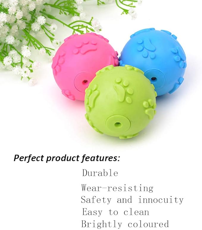 Dog Toys ,Dog Balls for Small Medium Large Dogs Squeaky Toy Balls 3 Pcs