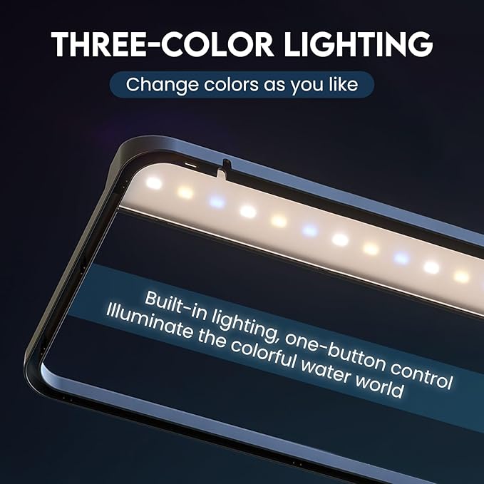 LED Aquarium Fish Tank Kit,(Light + Filter + Green Plants + Blue Sand + Pineapple Houses + Shells) Black, 4.5 Gallon