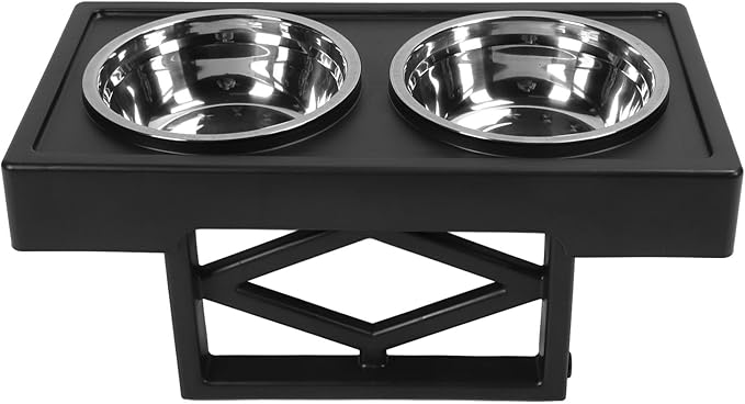 Elevated Adjustable Dog Bowls Prevent Slip Height Raised Stand with 2 Stainless Steel Food Bowls Dogs Cats Applicable Scene Home