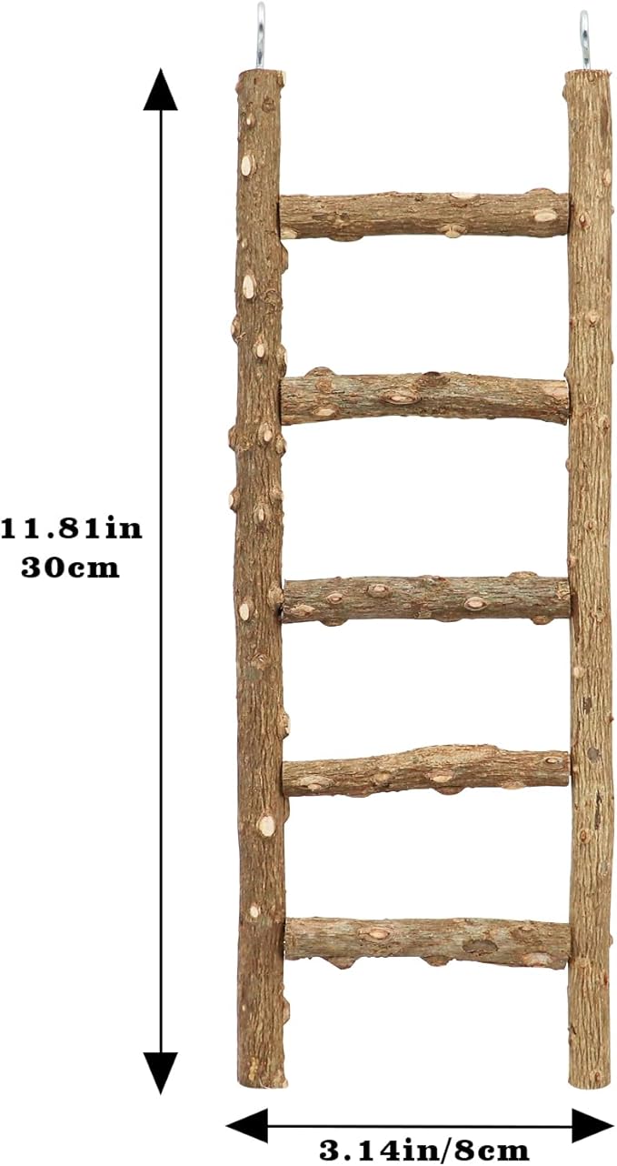 Natural Pepper Wood Parrot Ladder, 5-Step Bird Climbing Toys, Suitable for Parrots, Parakeets, Cockatiels