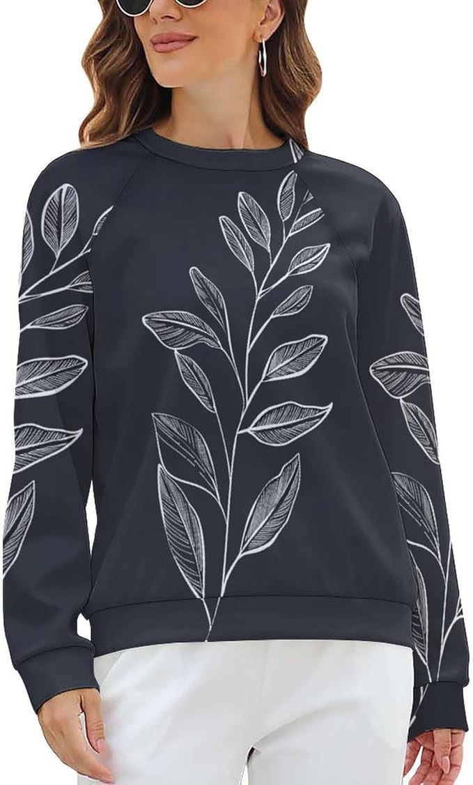 Womens Long Sleeve Tops Y2k Japanese Art Print Sweatshirts Fall Pullover for Women Crewneck Vintage Shirts Boho Tops