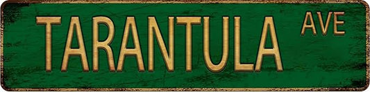 Vintage Metal Tin Sign TARANTULA AVE 4''x16'' inch, Street Sign for Home, Restaurant, Bar, Cafe, Garage - Retro Wall Decor Plaque