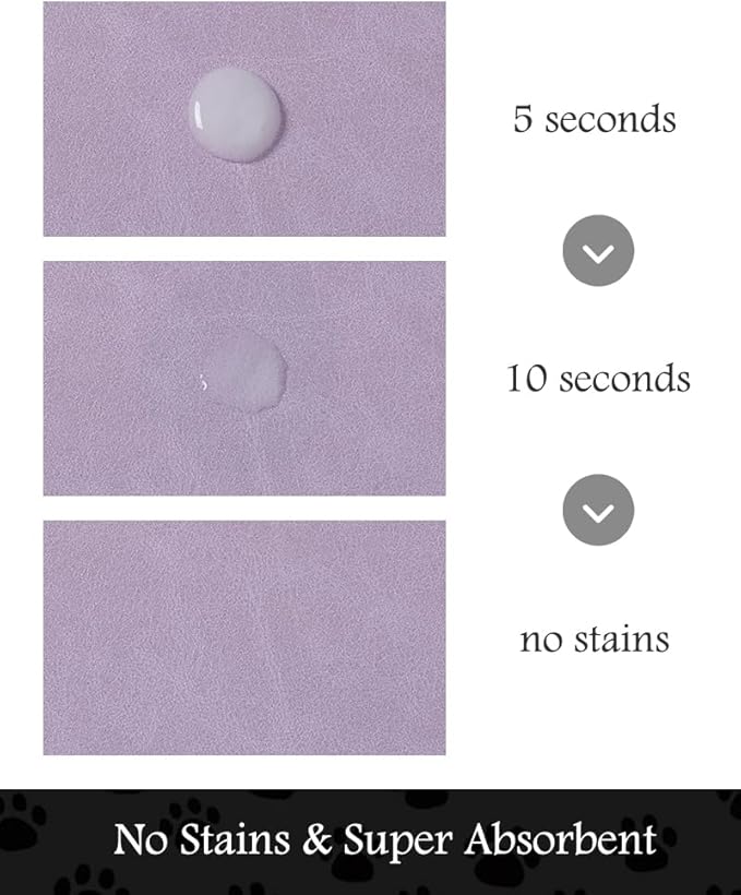 Pet Feeding Mat-Absorbent Dog Mat for Food and Water Bowl-No Stains Quick Dry Water Dispenser Mat-Dog Accessories Pet Supplies-Bowl for Messy Drinkers(Purple,17"x28"