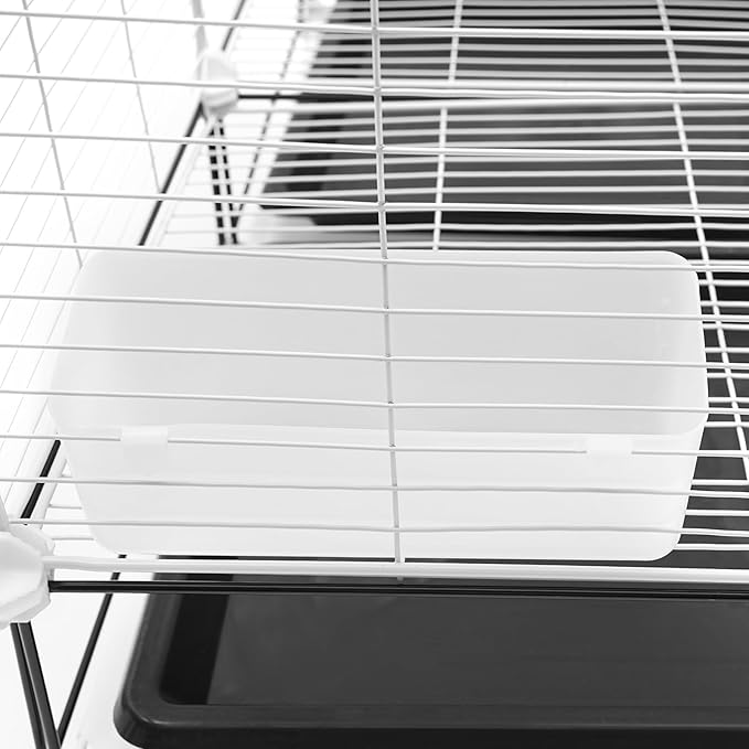 49"H Wrought Iron Bird Cage Large Parrot Cage, 3-Tier Movable BirdCage Parakeet Cage w/Wheels, 360° View Spacious Interactive Bird House Pet Bird Flight Cage for Medium&Small Birds(Iron Mesh)