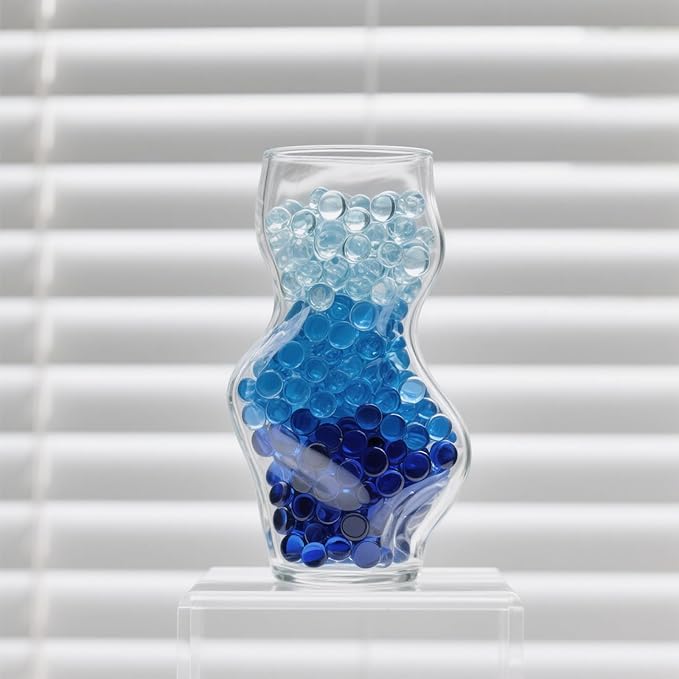 0.96LB Mix Colors Glass Beads Vase Filler Aquarium Gravel Decor Flat Glass Marbles Gems Pebbles Fish Tank Rocks Home Decorative Art Craft - 3 Colors Mixed