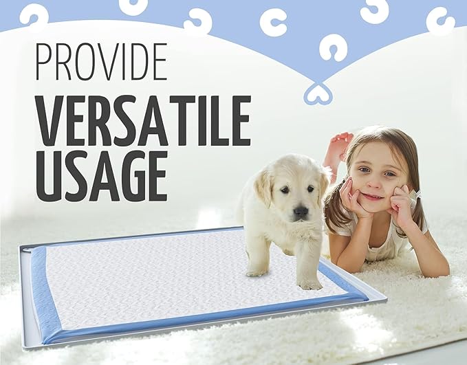 TidyFriend Dog Pee Pad Holder Tray Fits for 30” x 23” Pee Pads with Corner Lock Holes, Raised Edges, Non-Spill, Easy to Clean Silicone Dog Potty Tray Holder, For Indoor Floor Protection (Light Grey)