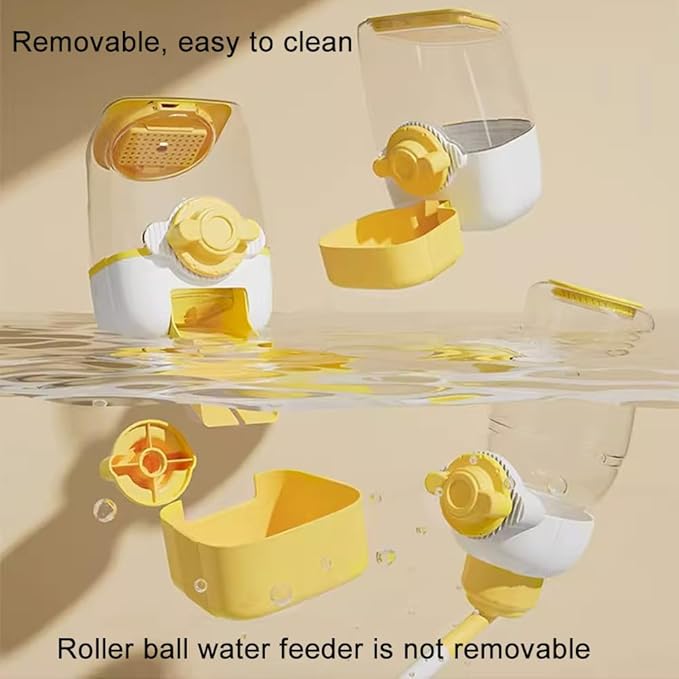 Pet Hanging Automatic Feeders Drinking Bowls,Gravity Rabbit Feeder and Water Set,Cage Cat Food Bowl Feeding Station for Puppy Kitten Chinchilla Hedgehog Guinea Pig Ferret (Pink Blue-Water)