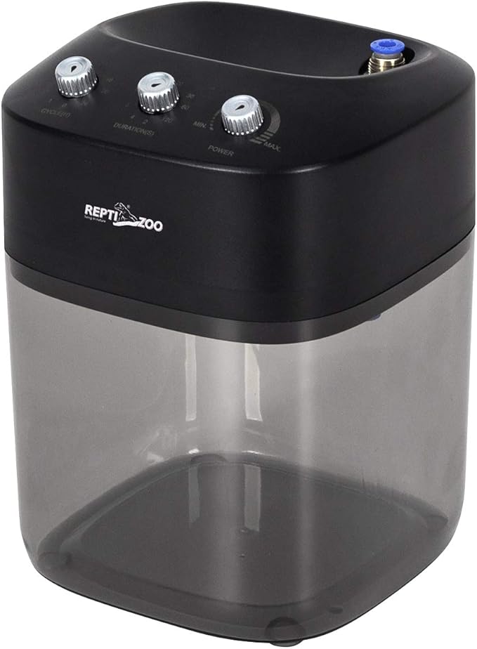 REPTI ZOO 2.2L Solo Adjustable Starter Mister for Reptile Terrariums Humidifier High Pressure Silent Pump Machine Misting Rainforest Sprayer System Tank with 2PCS Nozzles for Reptiles/Amphibians