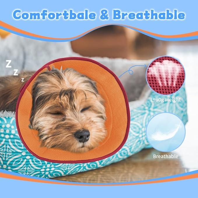 Inspack Soft Dog Cone Collar Alternative, E Cones for Medium Small Dogs/Cat to Stop Licking After Surgery, Neuter Recovery Ecollars of Shame Alternatives, Comfortable Paws Comfy Elizabethan Collars