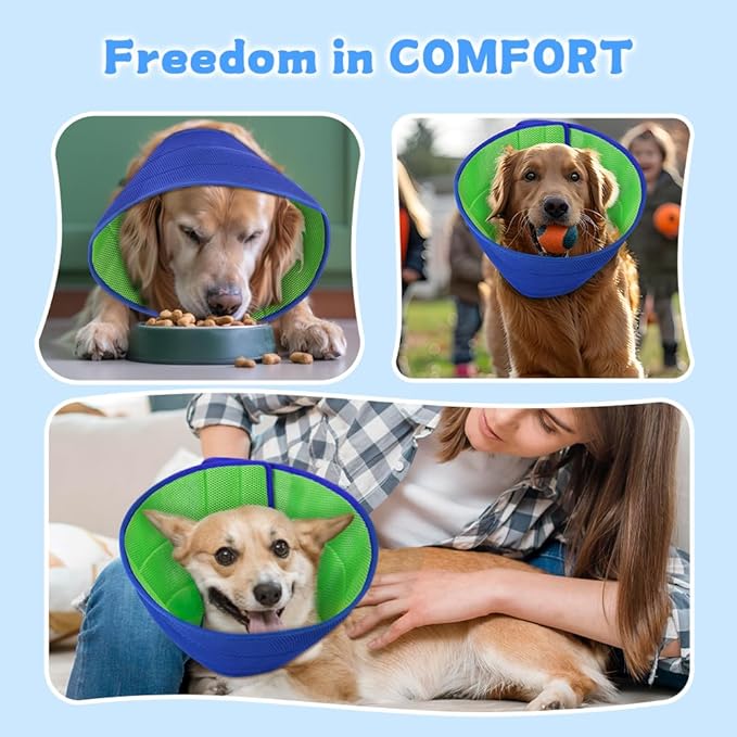 Inspack Soft Dog Cone Collar Alternative, E Cones for Small Dogs/Cat/Puppy to Stop Licking after Surgery, Comfortable All Paws Comfy Elizabethan Collars, Neuter Recovery Ecollars of Shame Alternatives