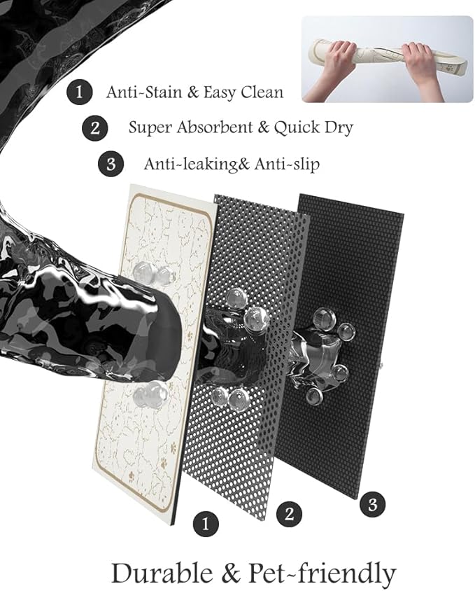 Pet Feeding Mat-Absorbent Dog Mat for Food and Water Bowl-No Stains Quick Dry Water Dispenser Mat-Dog Accessories Pet Supplies-Bowl for Messy Drinkers(FRAMEDOGS,17"x28"