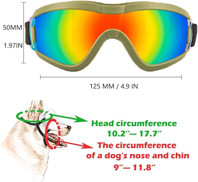 Medium Dog Sunglasses with Adjustable Strap UV Protection, Winproof Puppy Sunglasses, Suitable for Dogs Eyes Protection,Soft Dog Goggles