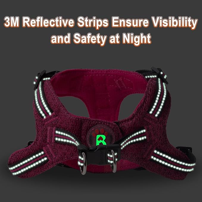 Dog Harness Step in Dog Vest Harness, Reflective Adjustable Puppy No Pull Harness Breathable Soft for Small and Medium Dogs Cats, Pink/Black, S