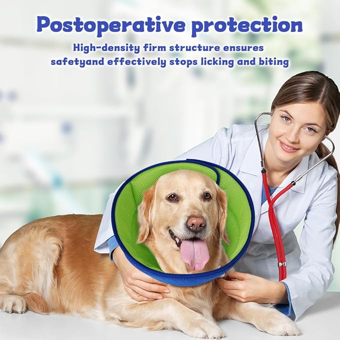 Soft Dog Cone Collar After Surgery Alternative for Dogs to Stop Licking, Comfy Collars for Large/Medium/Small Pet/Cat, Comfortable Elizabethan Neuter Recovery E Cones of Shame Neck & Head Ecollars