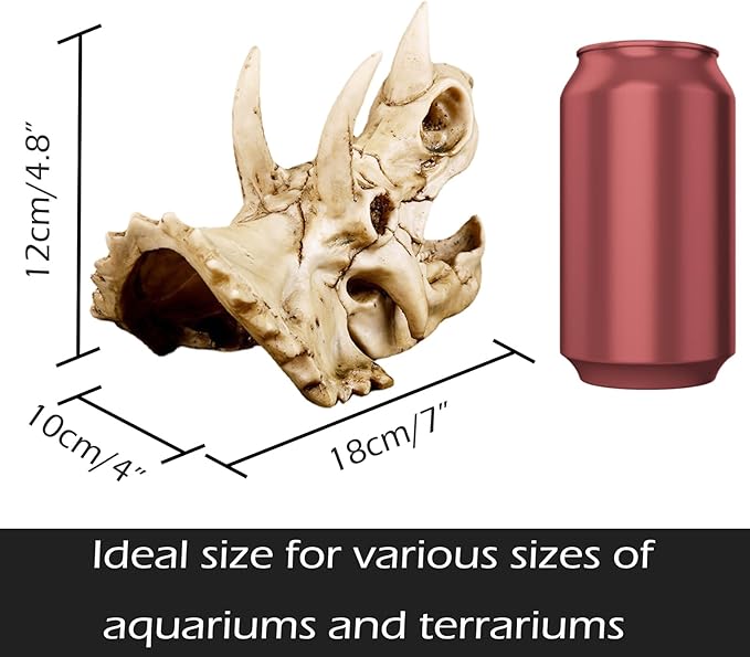 Fish Hideout Cave Dinosaur Animal Skull Reptile Ornament Halloween Dรฉcor for Terrarium Aquarium Large Decorations Betta Tarantula Snake Decor Bones