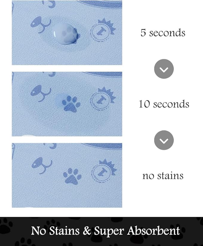 Pet Feeding Mat-Absorbent Dog Mat for Food and Water Bowl-No Stains Quick Dry Water Dispenser Mat-Dog Accessories Pet Supplies-Bowl for Messy Drinkers(PAW,23"x34"
