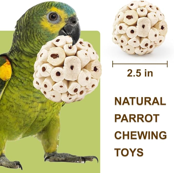 7Pcs Bird Toys for Parrots - Natural Soft Chew Shredding & Foraging Toy for Cockatiel Conure Quaker Parrot Budgie Parakeet Rabbit Bunny Guinea Pig Chinchilla