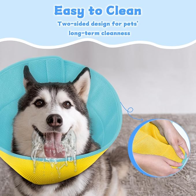 Dog Cone Soft Recovery Collars & Cones After Surgery for Medium Large Dogs, Comfy Ecollars to Stop Licking, Adjustable, Dog Ecollars for Recovery Fabric: Soft Comfort, Ecollars of Shame Alternatives