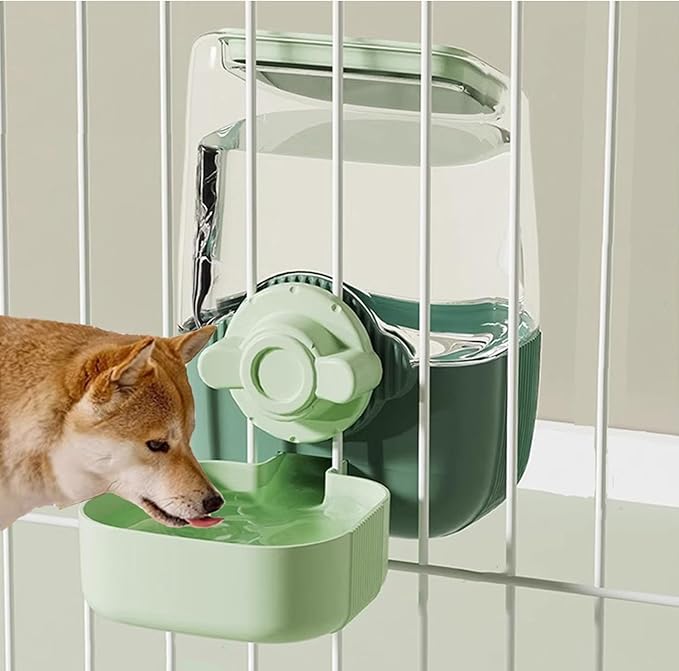 Pet Hanging Automatic Feeders Drinking Bowls,Gravity Rabbit Feeder and Water Set,Cage Cat Food Bowl Feeding Station for Puppy Kitten Chinchilla Hedgehog Guinea Pig Ferret (Green-Food)