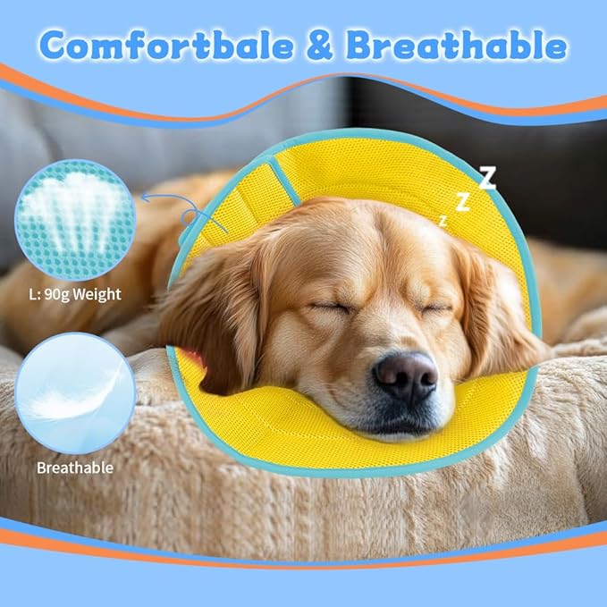 Soft Dog Cone Collar Alternative to Stop Licking, Comfy E Cones for Large Medium Dogs After Surgery, Comfortable Elizabethan Recovery Head Ecollars of Shame, XL Pet Neuter Neck Collars Anti Licking