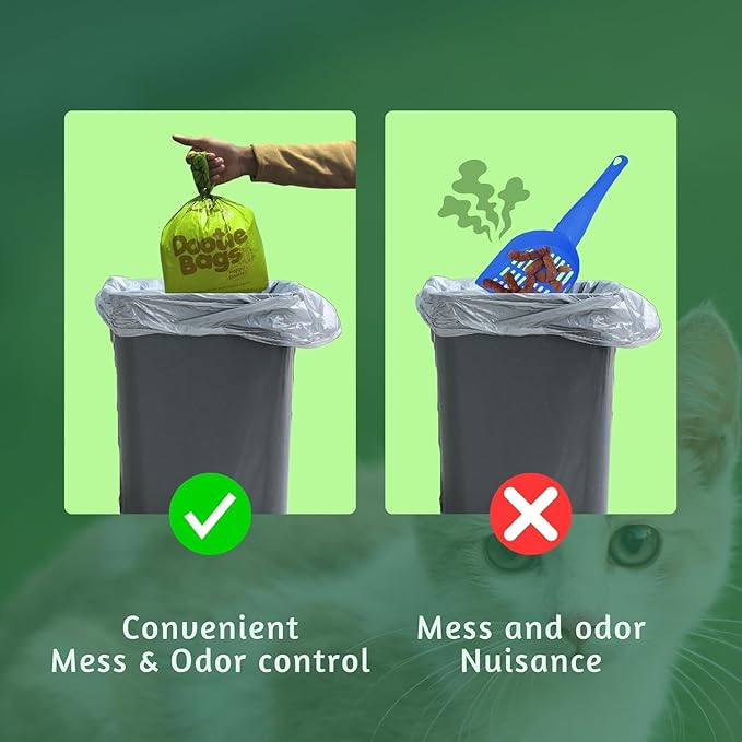 Pooch Approved Large Dootie Bags - Dog Poop Bags - Tie-Handles - 100 Count Dootie Strong and Leakproof - Perfect for Dogs & Cats - Litter - Pet Waste Cleanup - Swivel Bin & GoGo Stik Scoopers