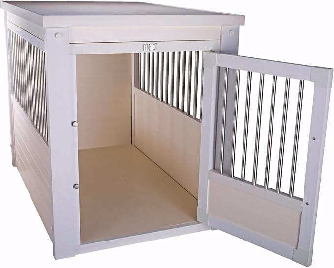 New Age Pet EHHC404XL ecoFLEX Pet Crate/End Table, Antique White, X-Large