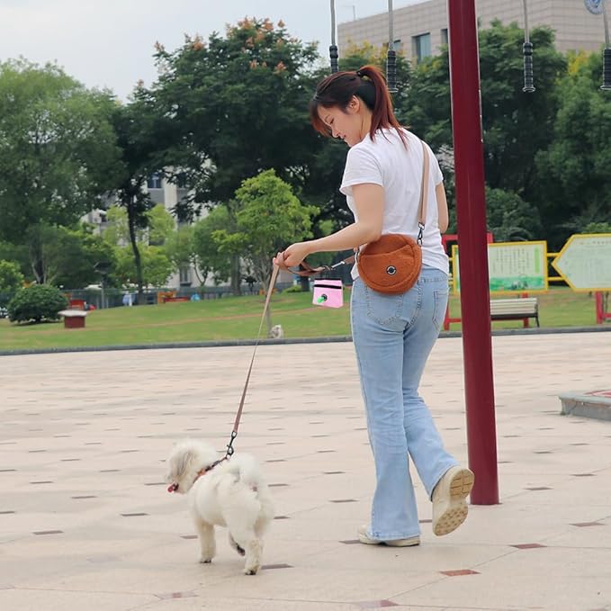 COOWONE Dog Treat Pouch with Pet Training Clicker, Detachable Dog Puppy Training Treat Bag, 900D Oxford Cloth Magnetic Closure Small Dog Walking Bag for Travel or Outdoor Use